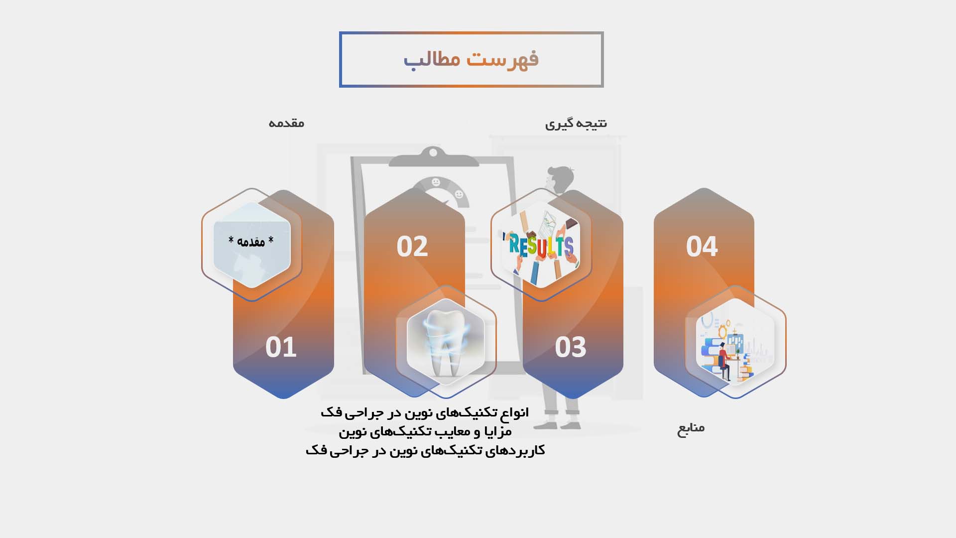 پاورپوینت استفاده از تکنیک‌های نوین در جراحی فک